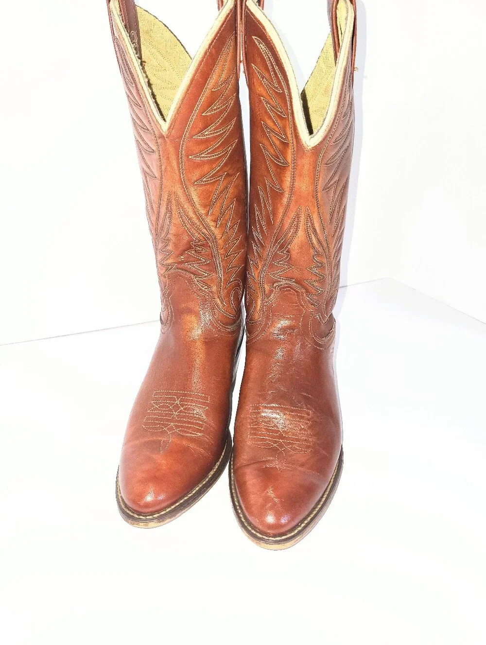 Vintage acme Cowboy Boots 1970's Genuine Leather Western Flame 7 C - Picture 3 of 16